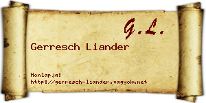 Gerresch Liander névjegykártya